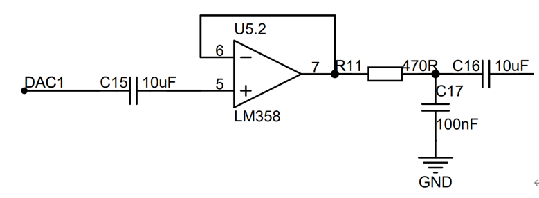 图 3‑22 输出调理端电压跟随